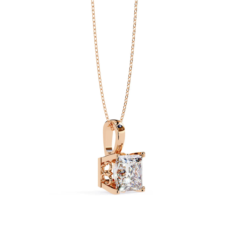 Princess Cut V Prong Lab Diamond Pendant