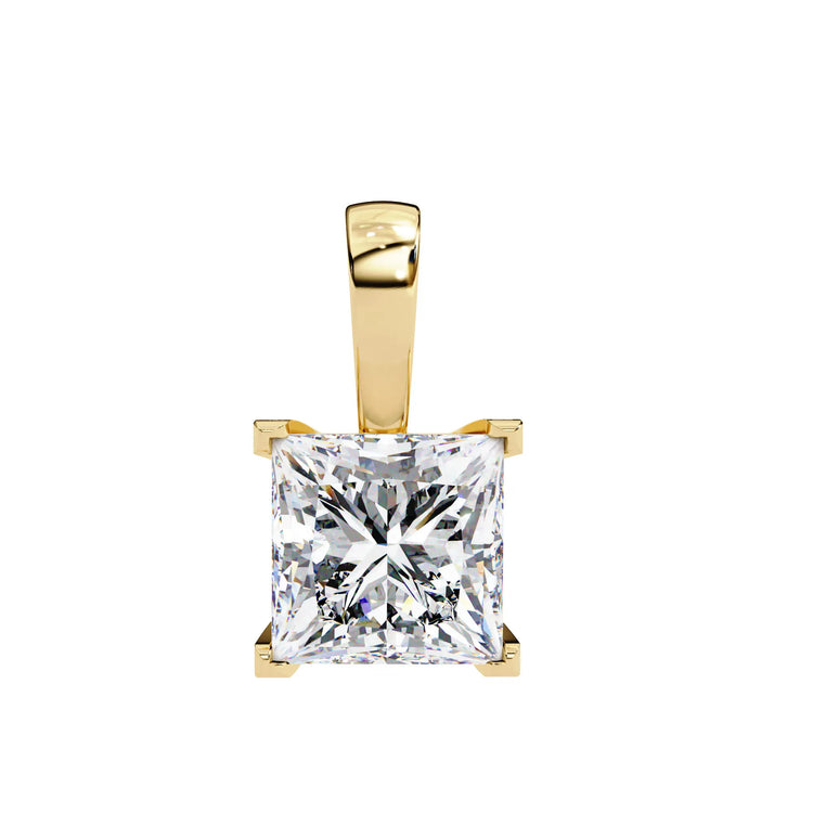Princess Cut V Prong Moissanite Pendant