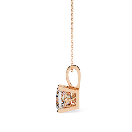 Princess Cut V Prong Moissanite Pendant