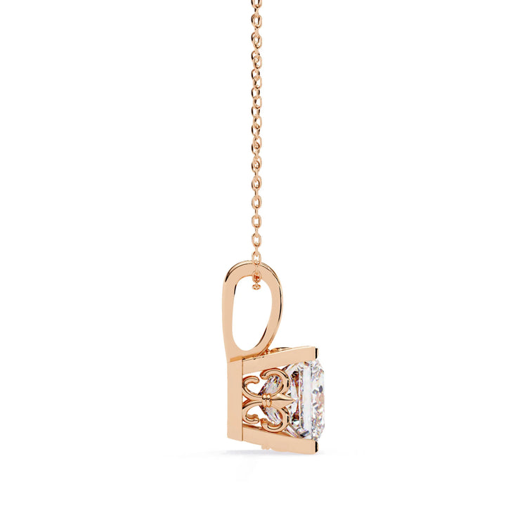 Princess Cut V Prong Moissanite Pendant