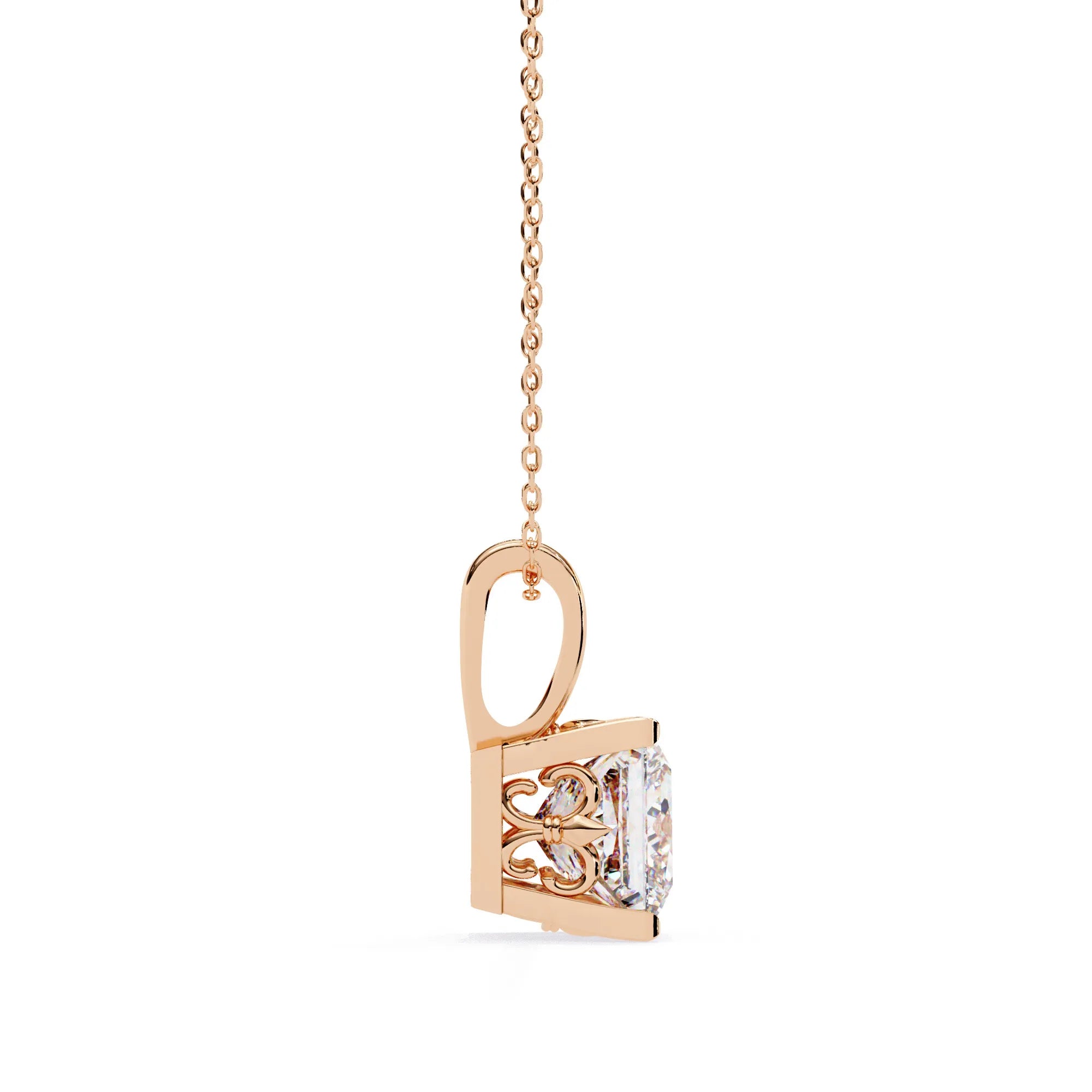 Princess Cut V Prong Lab Diamond Pendant