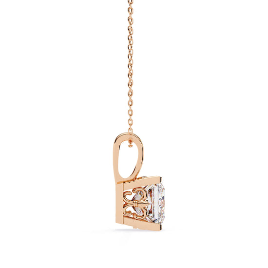 Princess Cut V Prong Lab Diamond Pendant