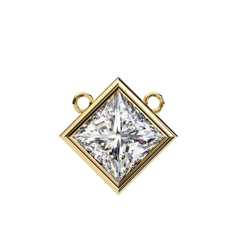 Princess Cut Lab Diamond Bezel Pendant