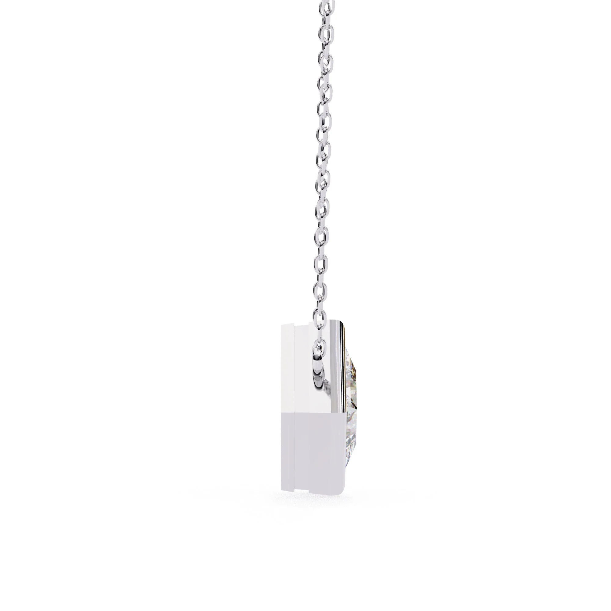 Princess Cut Lab Diamond Bezel Pendant