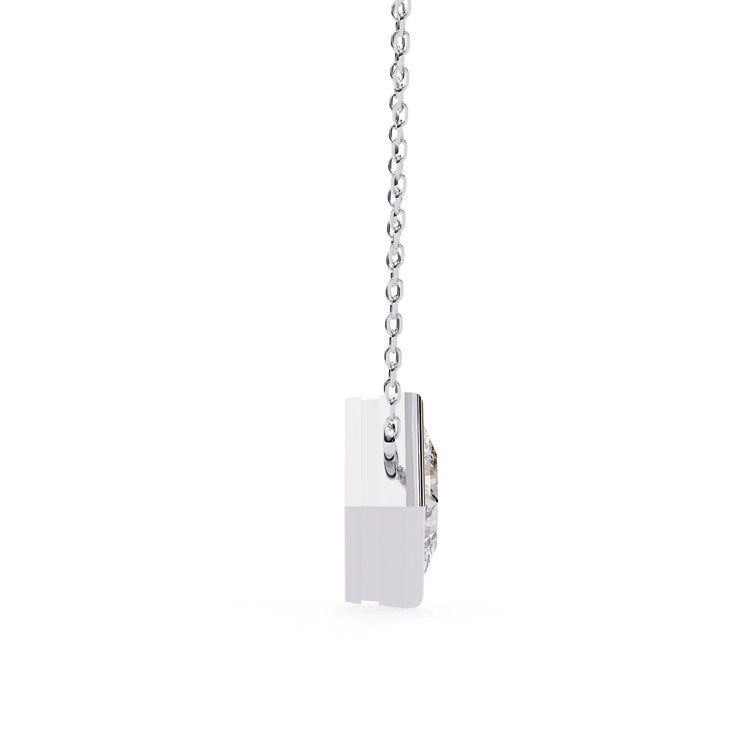 Princess Cut Moissanite Bezel Pendant