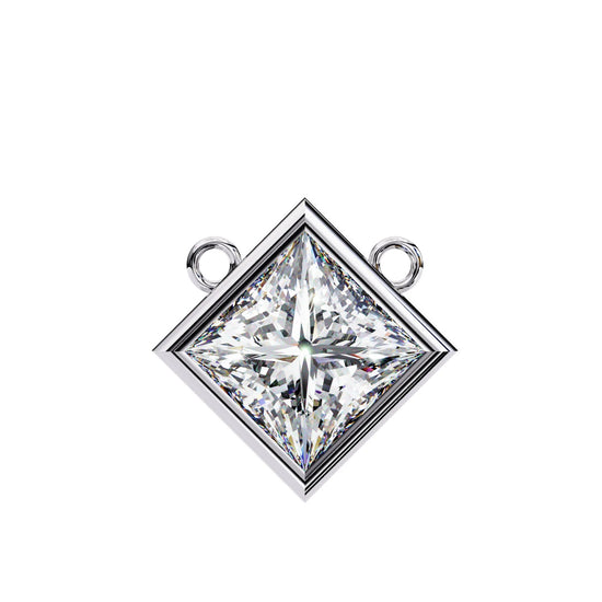 Princess Cut Lab Diamond Bezel Pendant