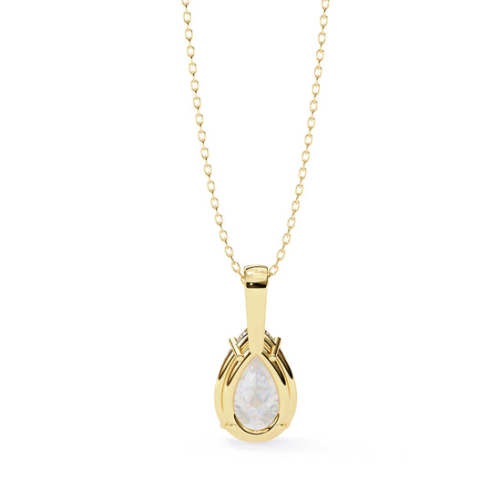 Pear Shape 4 Prong Moissanite Pendant