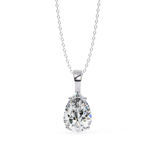 Pear Shape 4 Prong Lab Diamond Pendant
