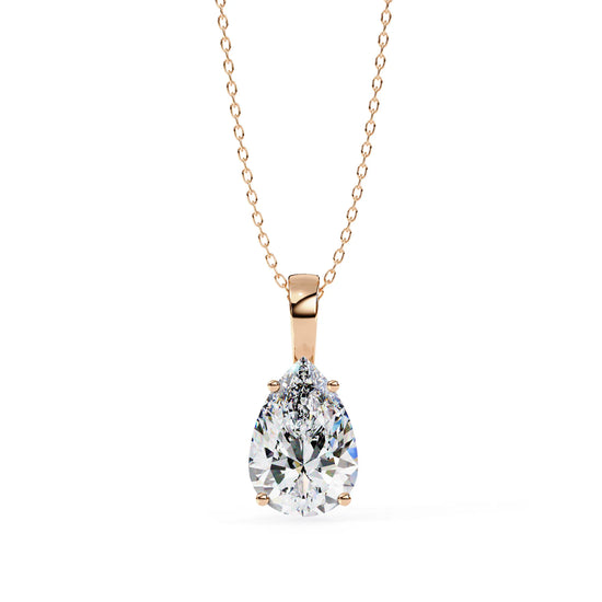 Pear Shape 4 Prong Moissanite Pendant