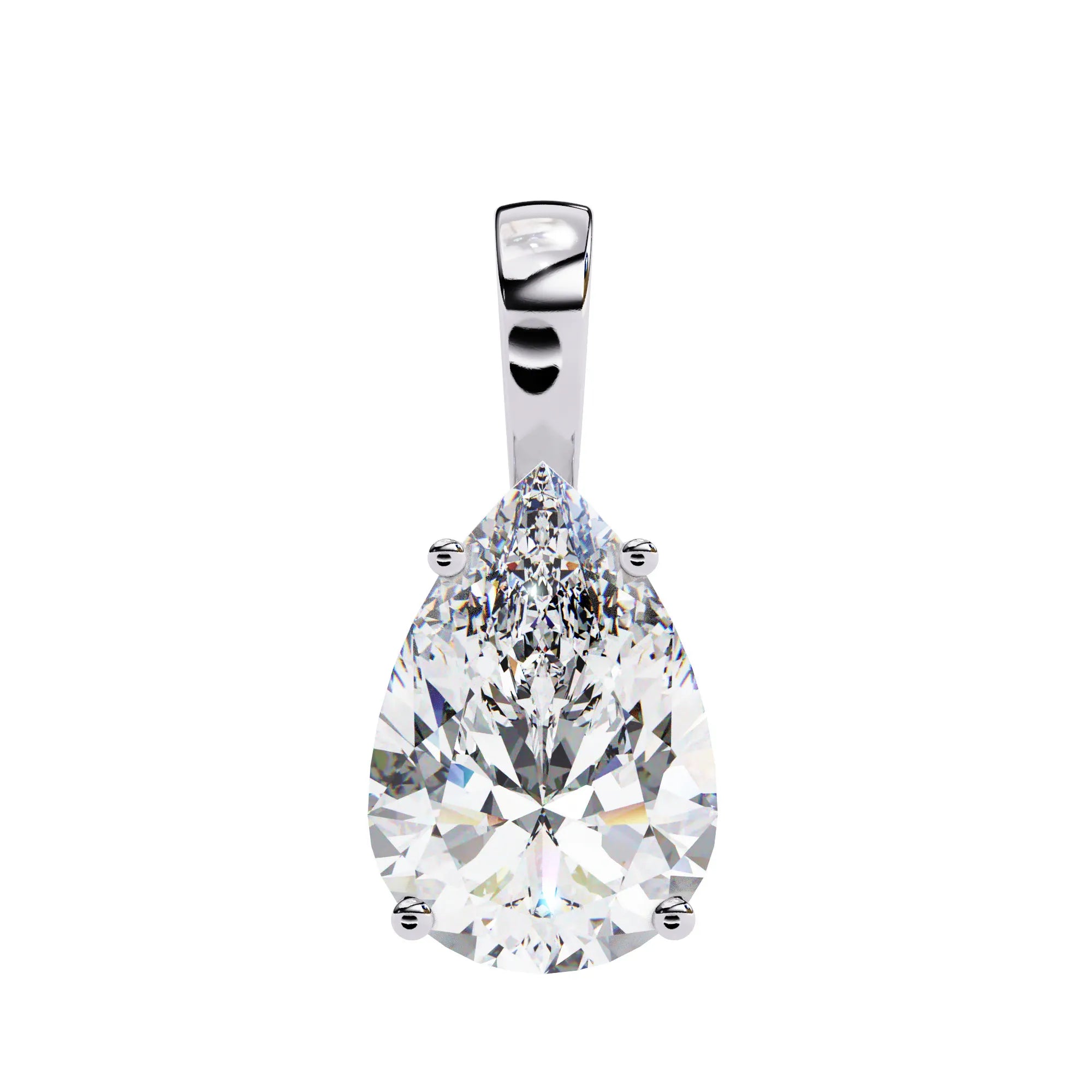 Pear Shape 4 Prong Lab Diamond Pendant