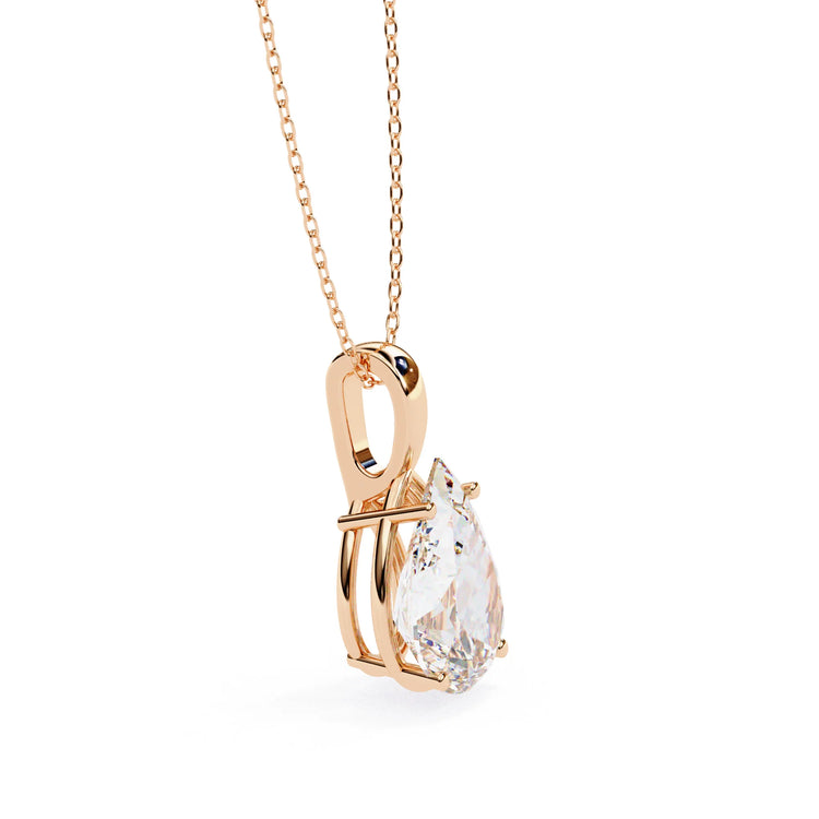 Pear Shape 4 Prong Moissanite Pendant