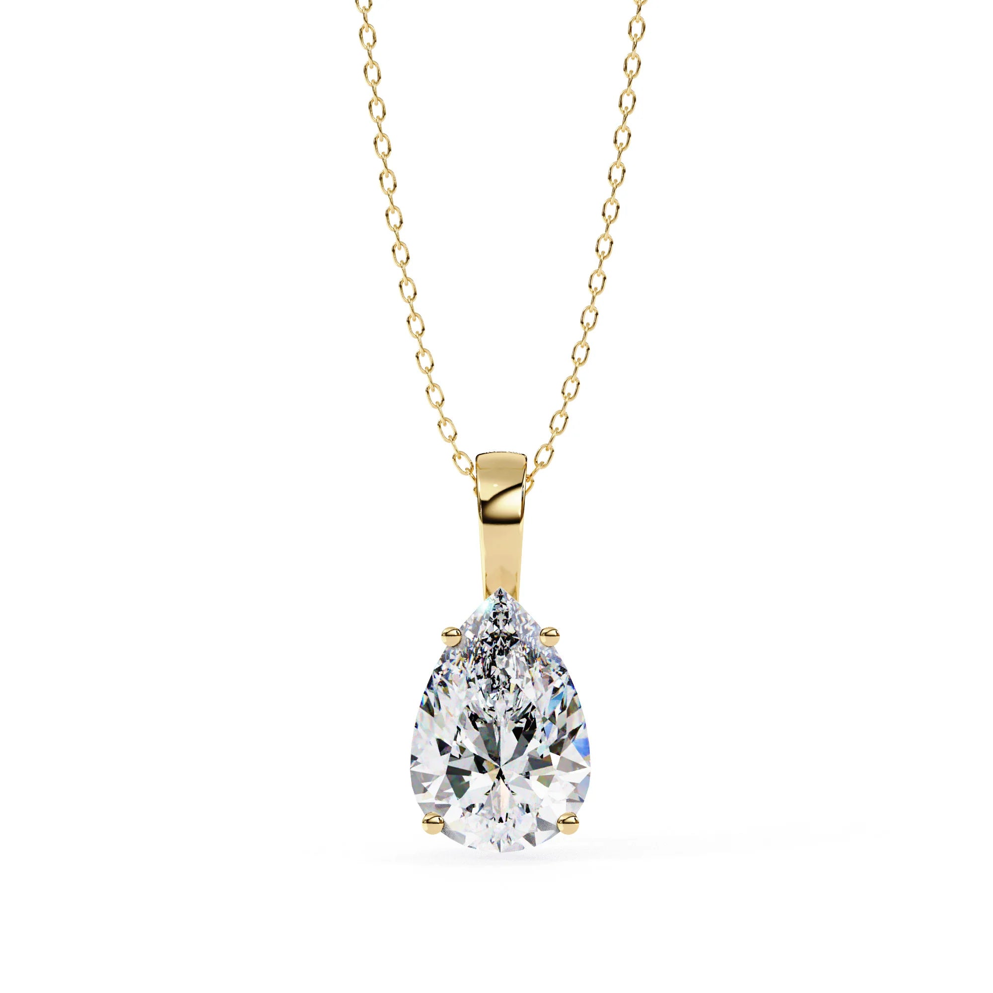 Pear Shape 4 Prong Moissanite Pendant