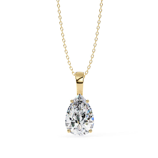 Pear Shape 4 Prong Lab Diamond Pendant