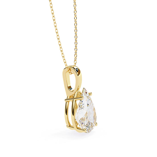 Pear Shape 4 Prong Moissanite Pendant
