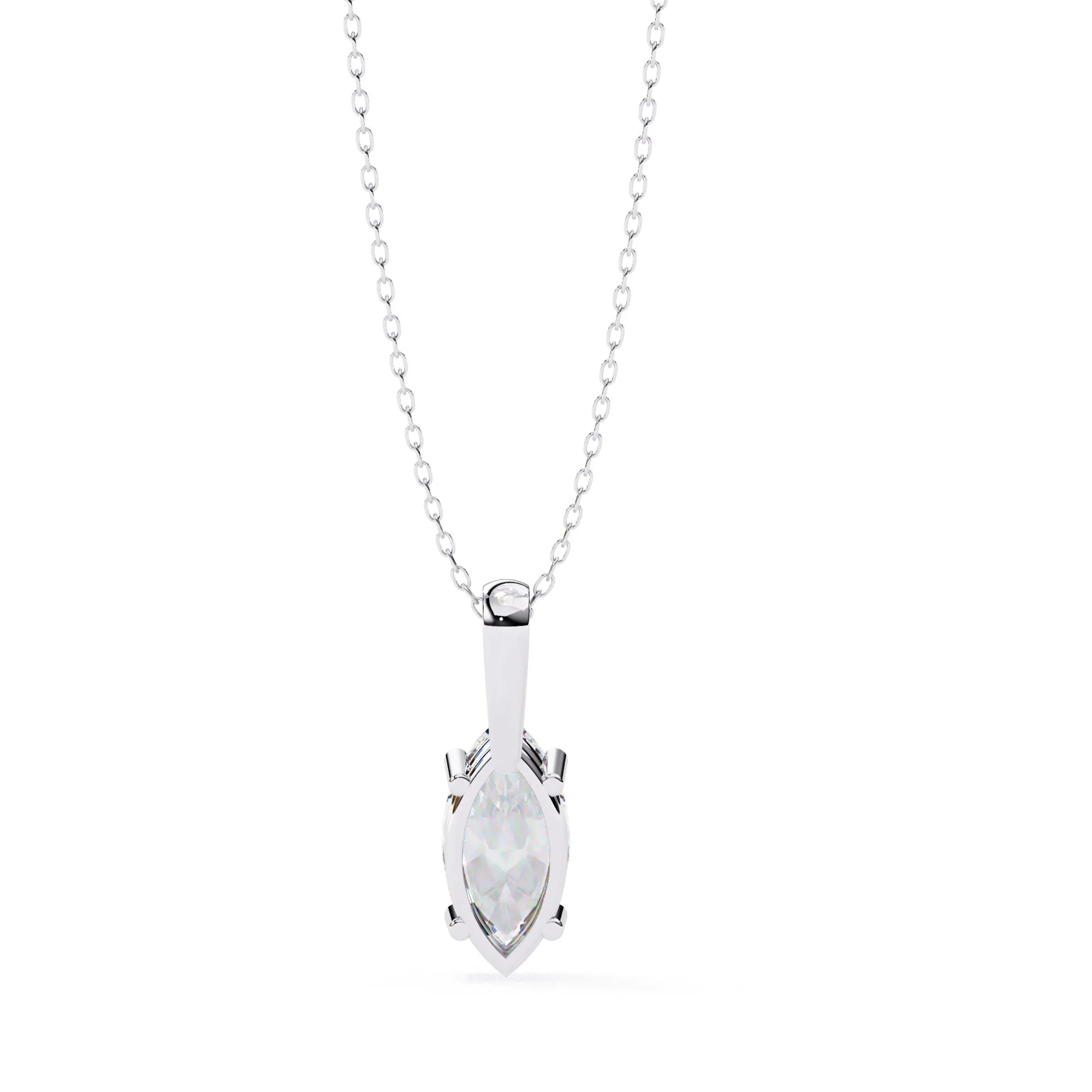 Marquise Moissanite 4 Prong Pendant