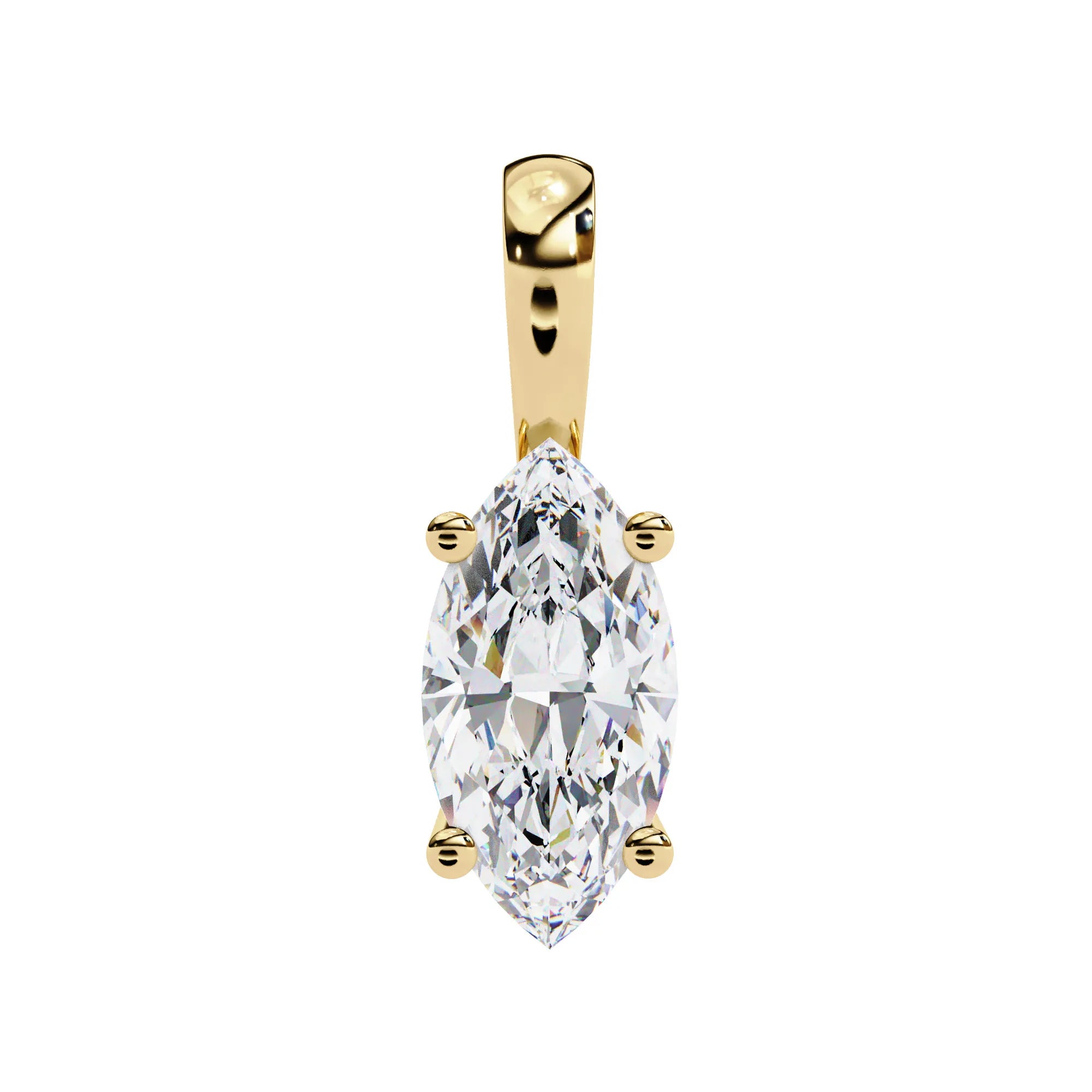Marquise Lab Diamond 4 Prong Pendant