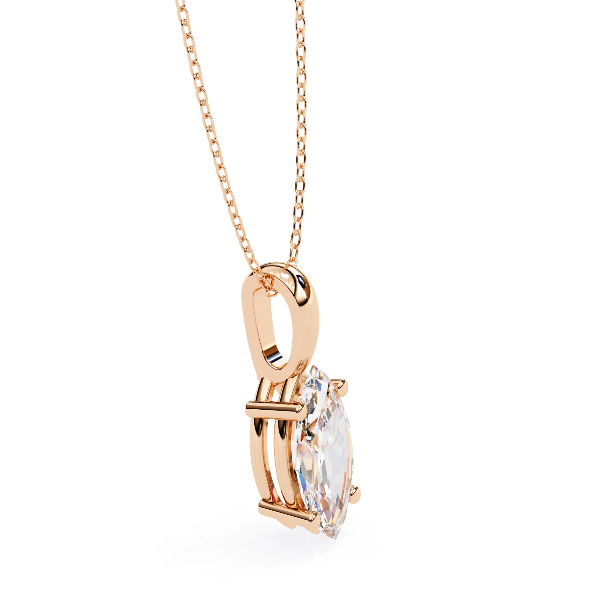 Marquise Lab Diamond 4 Prong Pendant