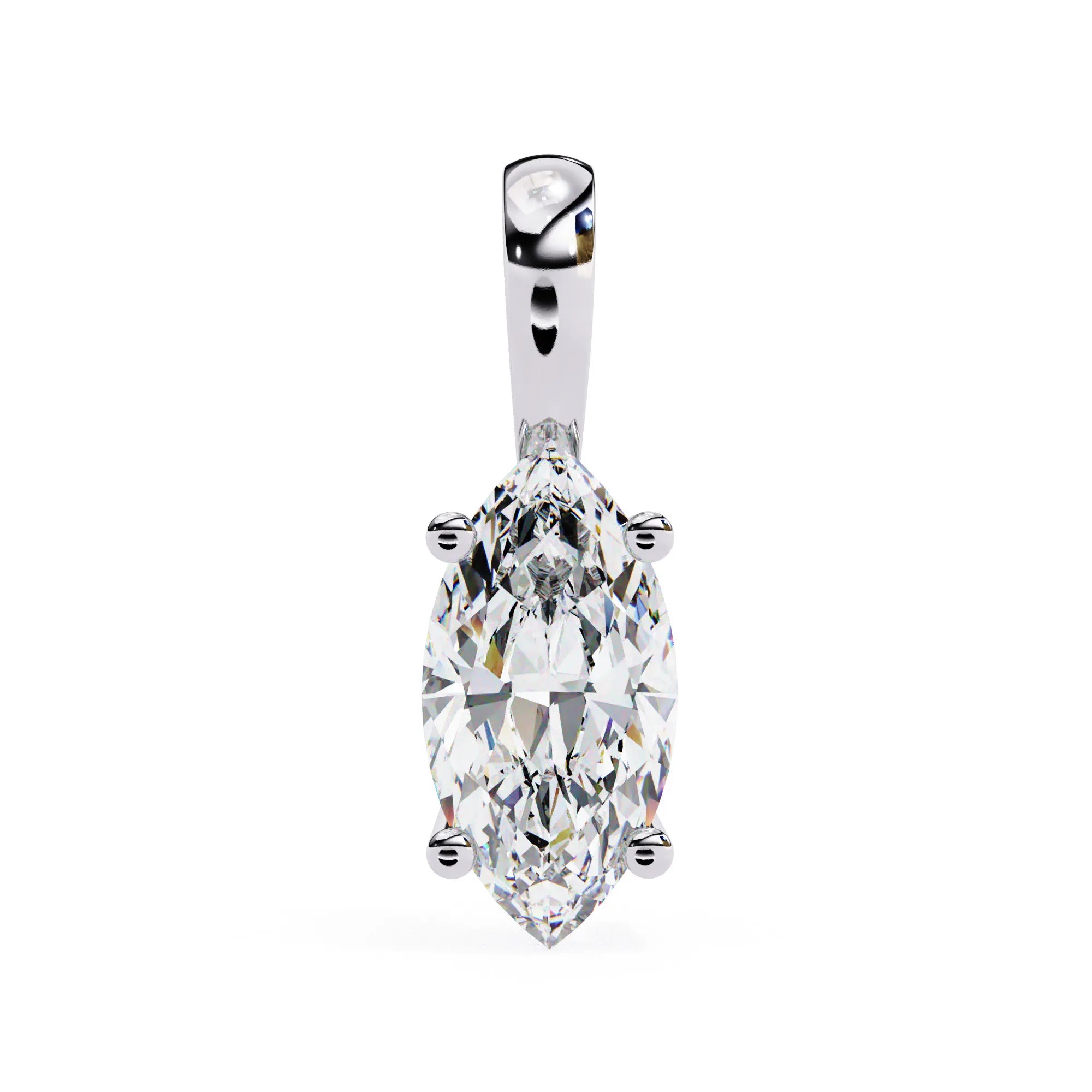 Marquise Moissanite 4 Prong Pendant