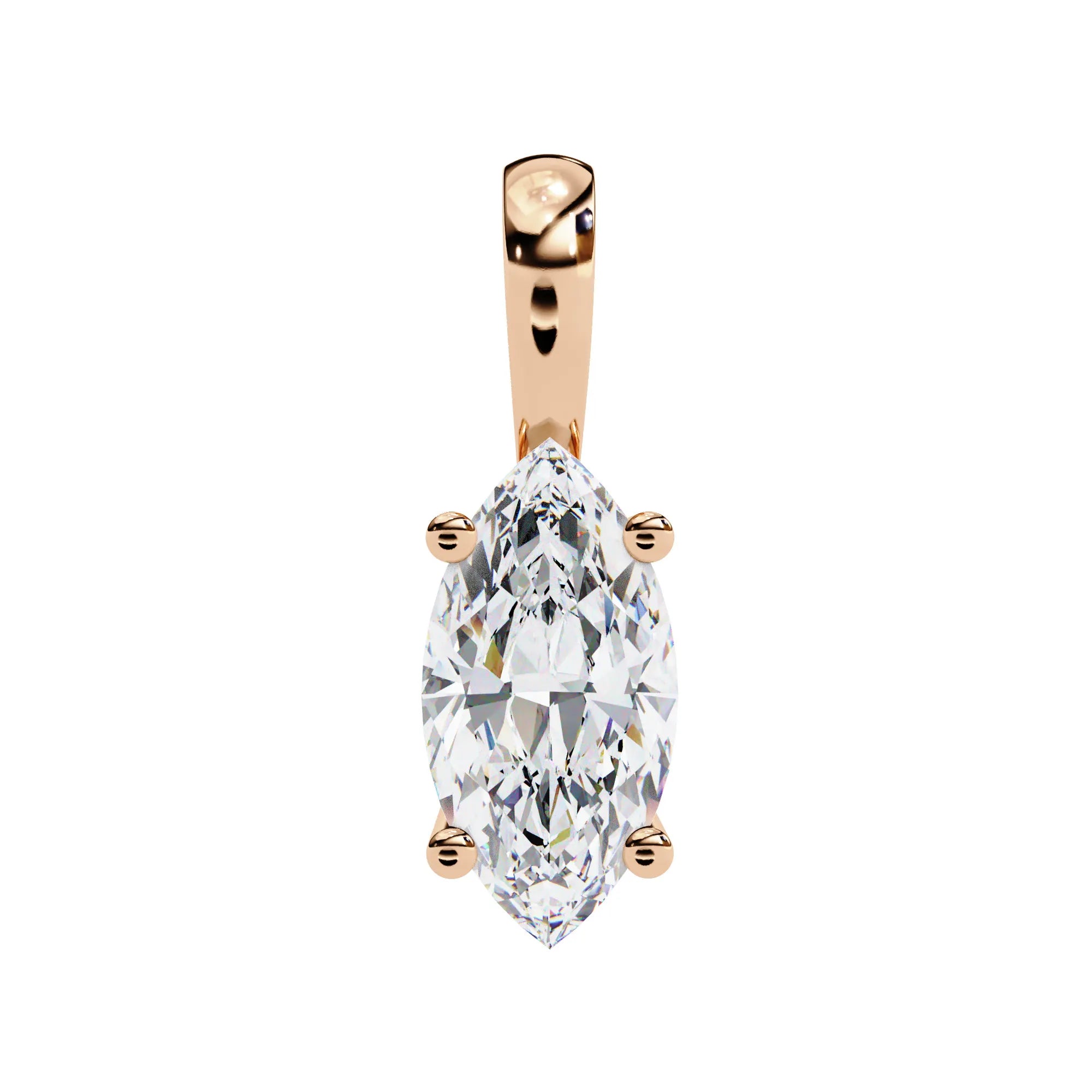 Marquise Moissanite 4 Prong Pendant