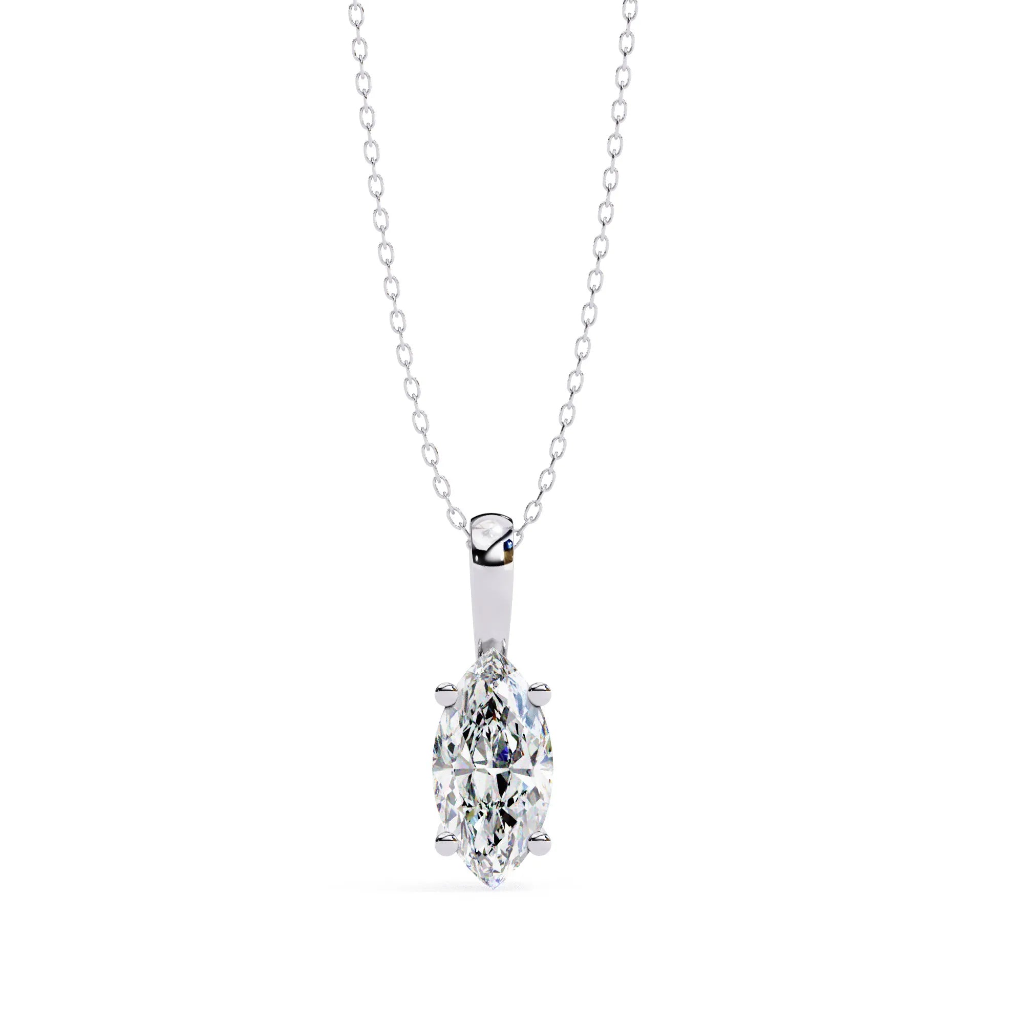 Marquise Lab Diamond 4 Prong Pendant