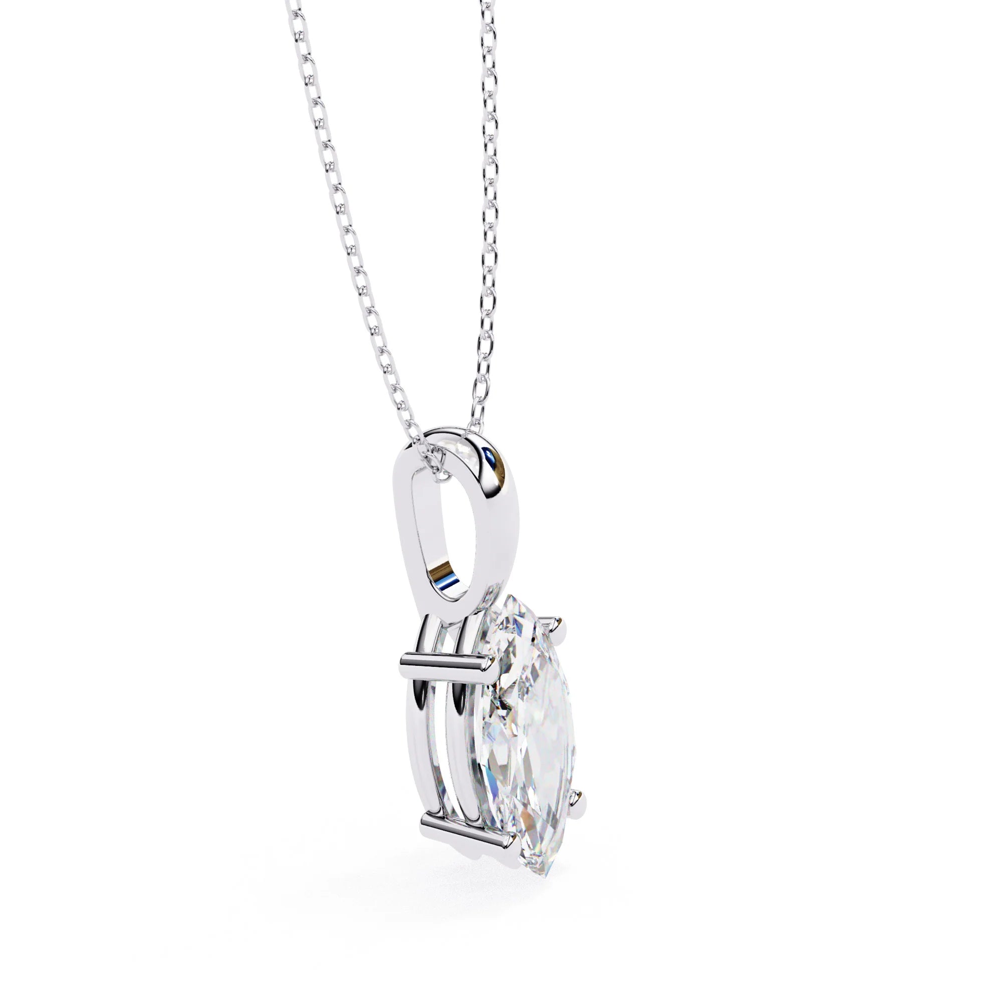 Marquise Moissanite 4 Prong Pendant