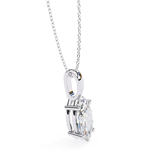 Marquise Moissanite 4 Prong Pendant