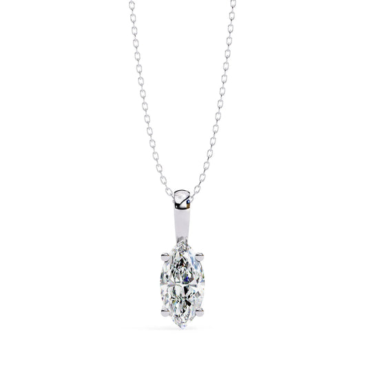 Marquise Moissanite 4 Prong Pendant