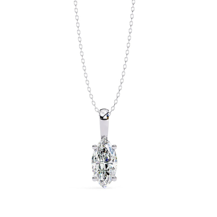 Marquise Moissanite 4 Prong Pendant