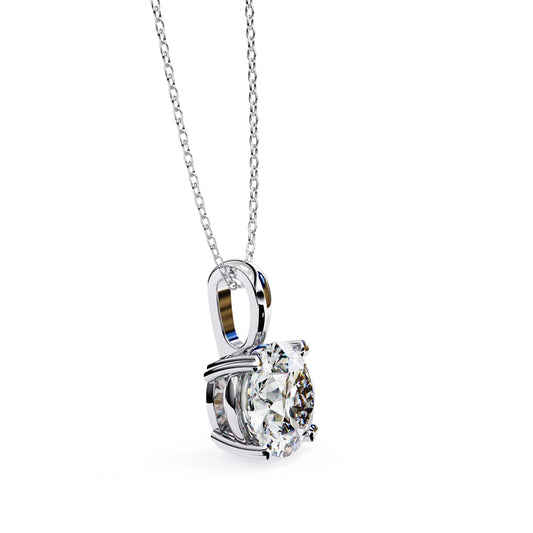 Round Lab Diamond 4 Prong Pendant