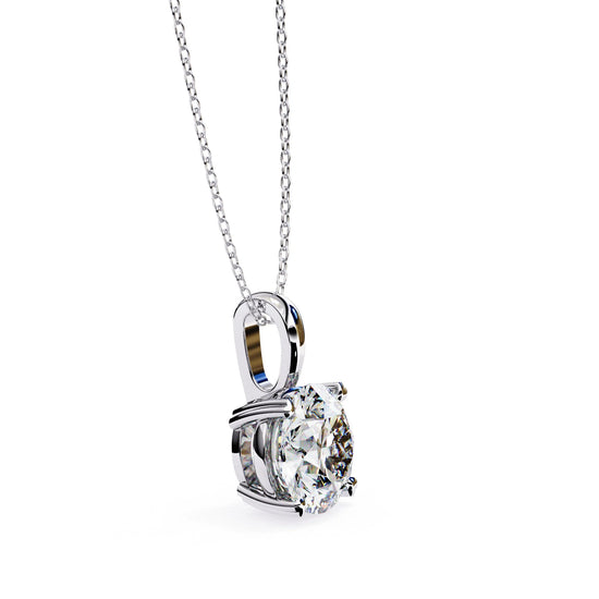 Round Lab Diamond 4 Prong Pendant