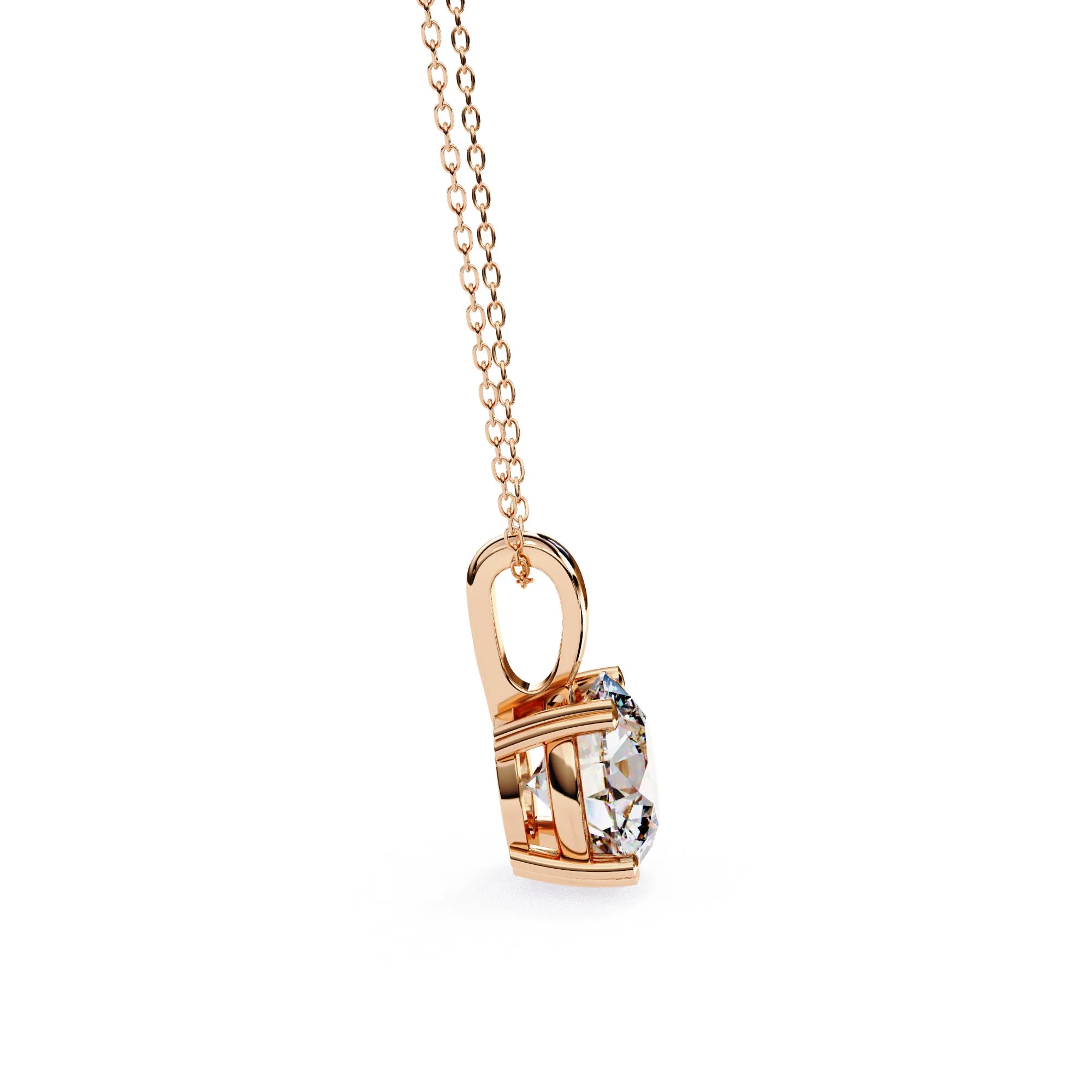 Round Lab Diamond 4 Prong Pendant
