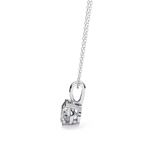 Round Lab Diamond 4 Prong Pendant