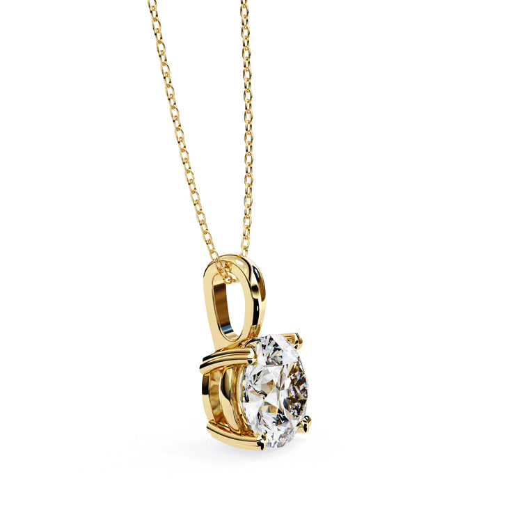 Round Moissanite 4 Prong Pendant