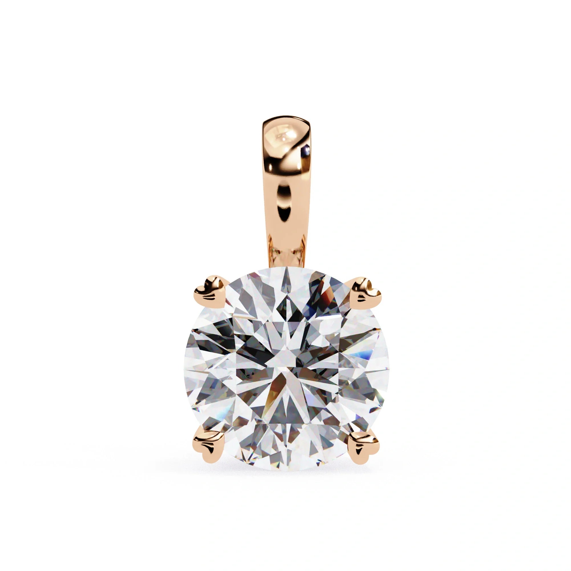 Round Moissanite 4 Prong Pendant