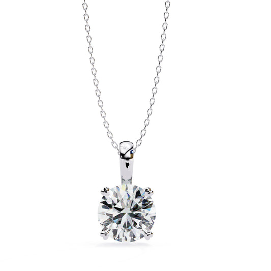 Round Lab Diamond 4 Prong Pendant