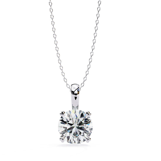 Round Moissanite 4 Prong Pendant