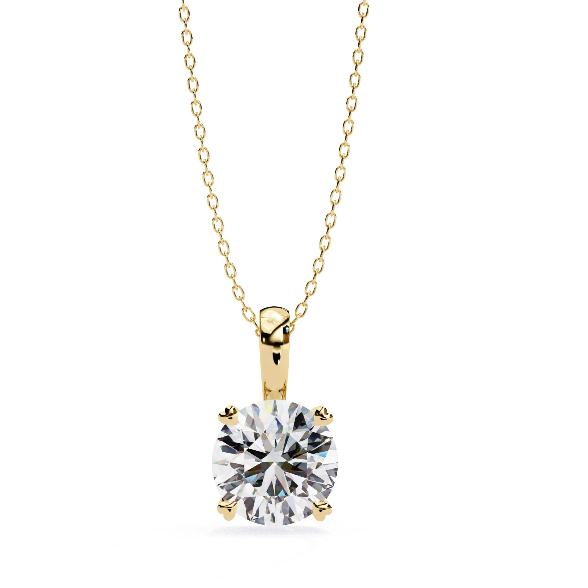 Round Lab Diamond 4 Prong Pendant
