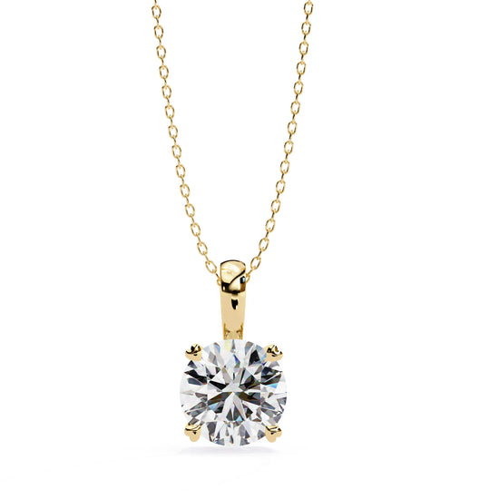 Round Lab Diamond 4 Prong Pendant