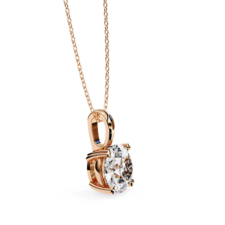 Round Moissanite 4 Prong Pendant