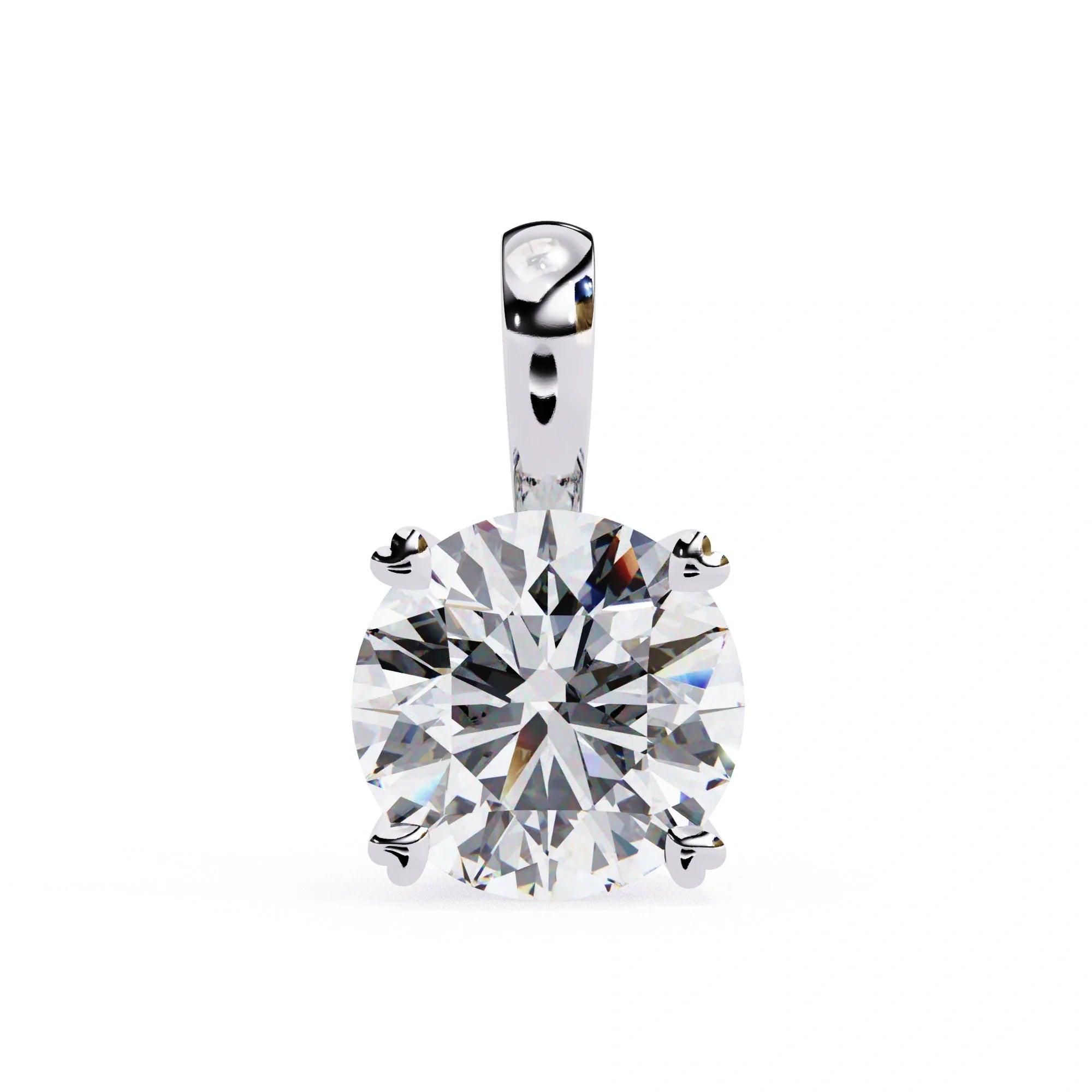 Round Moissanite 4 Prong Pendant