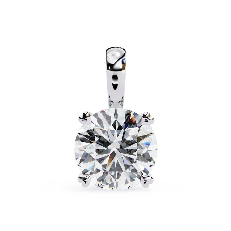 Round Moissanite 4 Prong Pendant