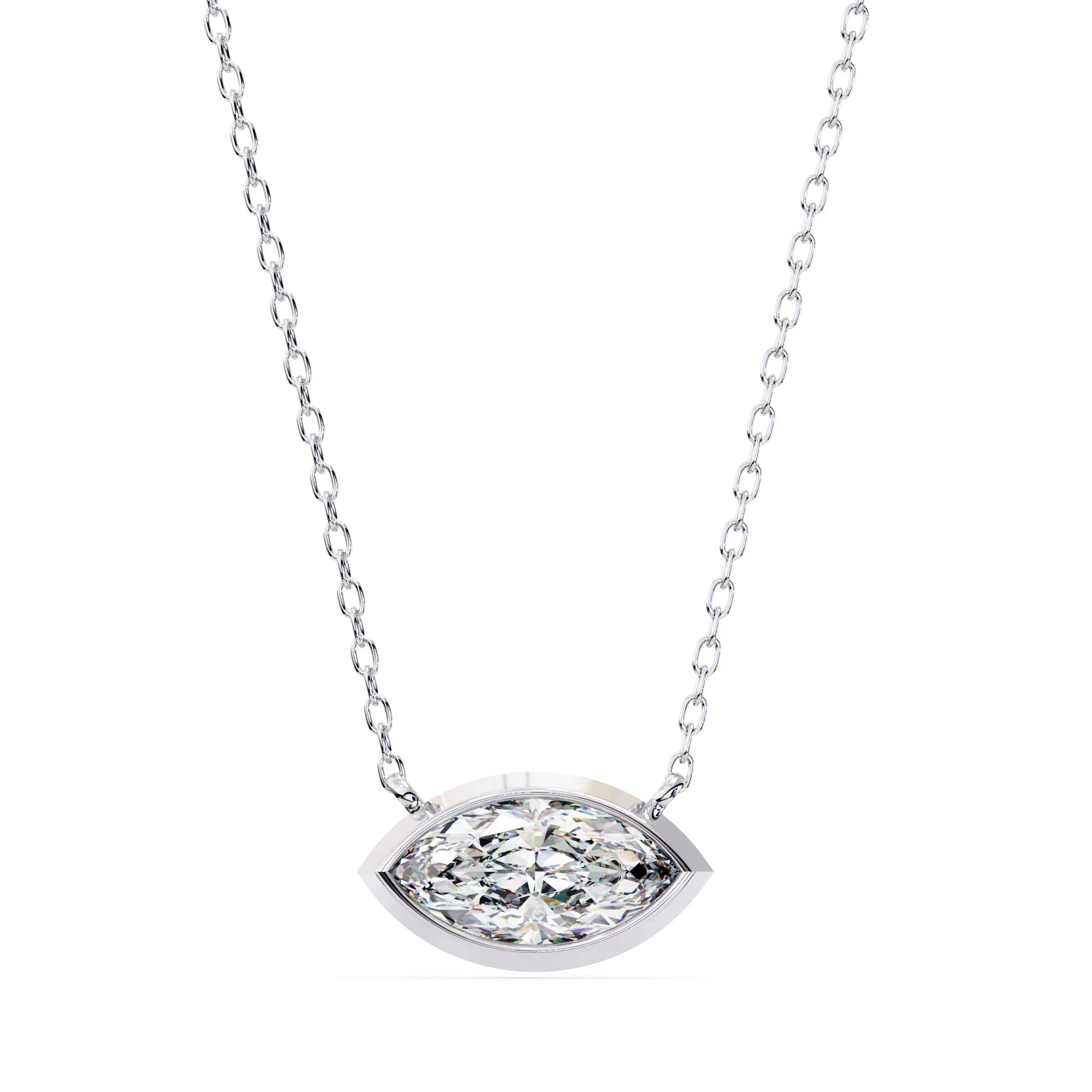 Marquise Lab Diamond Bezel Pendant