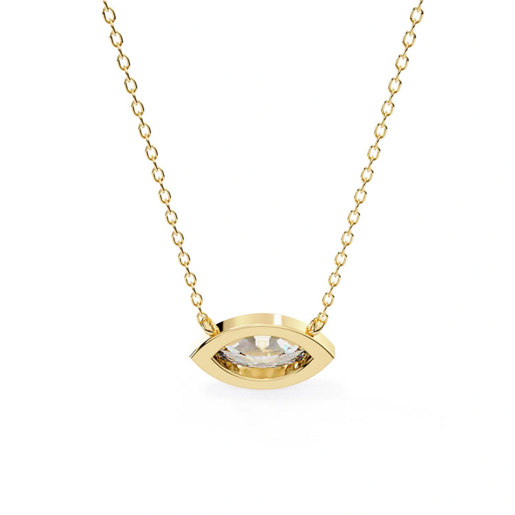 Marquise Moissanite Bezel Pendant