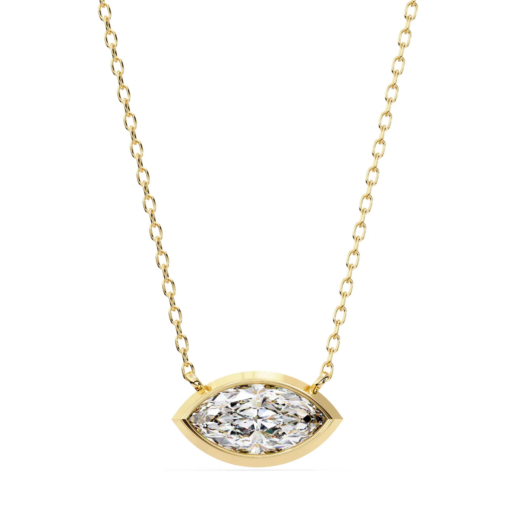 Marquise Lab Diamond Bezel Pendant