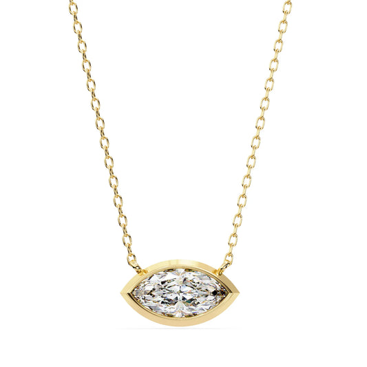 Marquise Lab Diamond Bezel Pendant