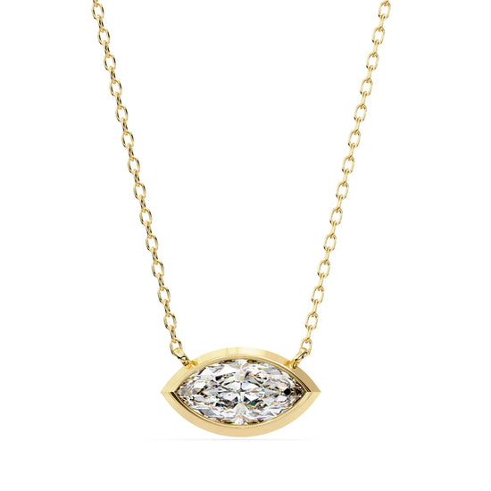 Marquise Lab Diamond Bezel Pendant