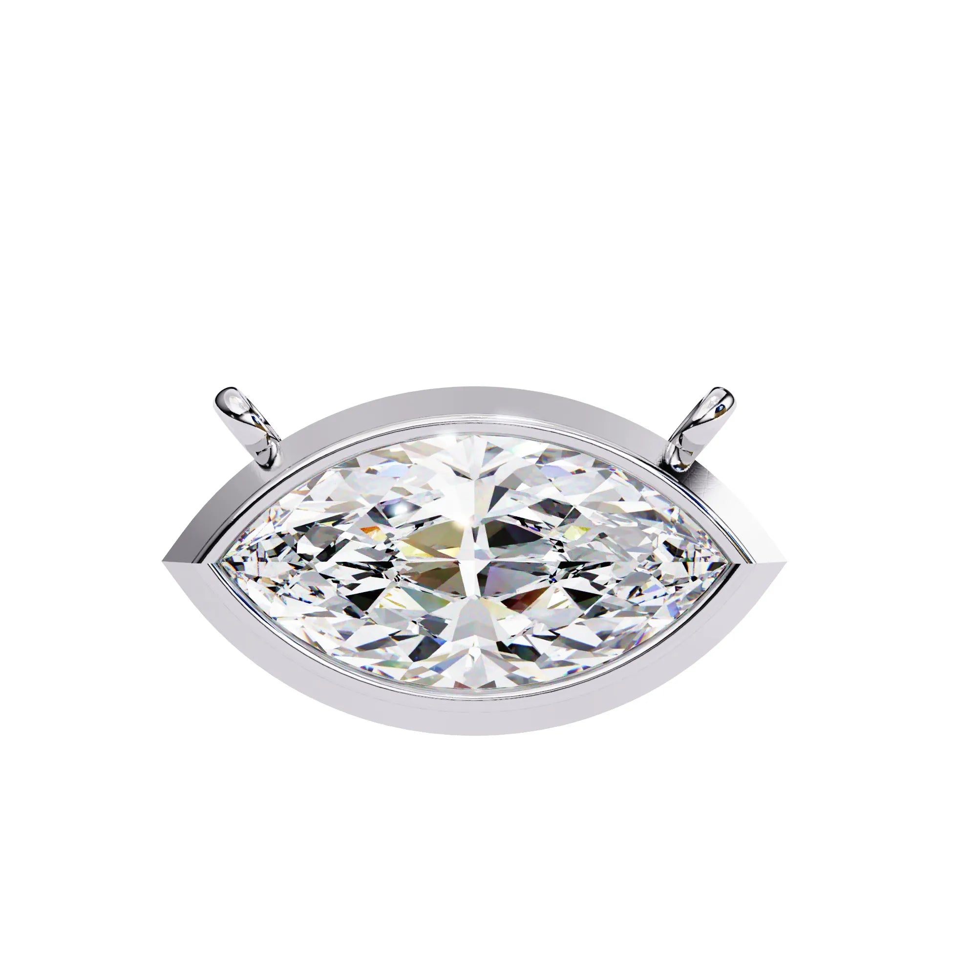 Marquise Lab Diamond Bezel Pendant