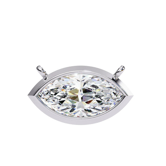Marquise Moissanite Bezel Pendant