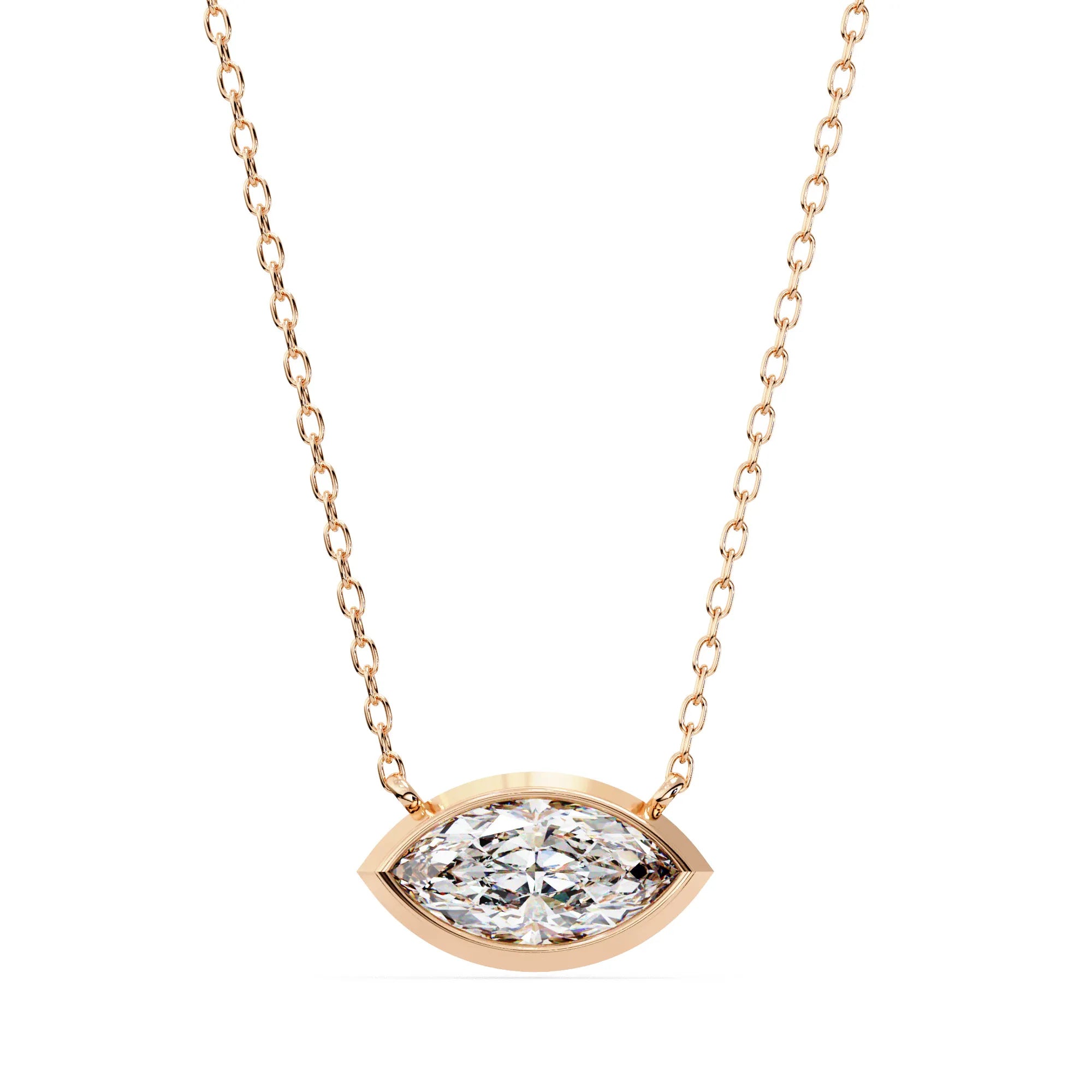 Marquise Lab Diamond Bezel Pendant