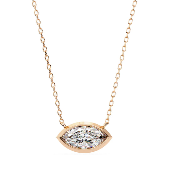 Marquise Lab Diamond Bezel Pendant